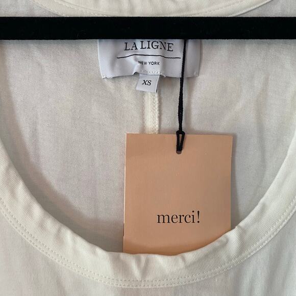 NWT La Ligne New York White Andie Tank Dress Maxi Long 100% Cotton Women size XS - Picture 2 of 12